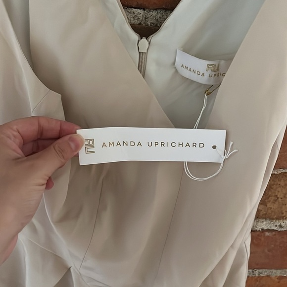 NWT Amanda Uprichard 100% Silk Pyramid Dress in Bone, size S - Picture 4 of 5